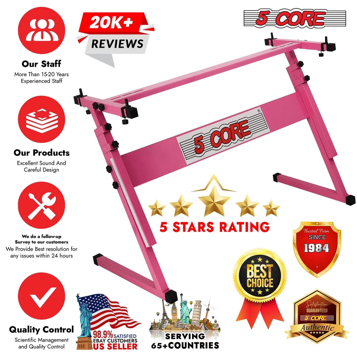 5 Core Keyboard Stand Z Style Height Adjustable Sturdy Piano Riser Lift Holder Stands