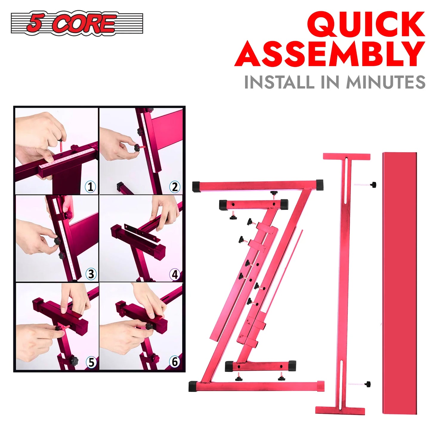 5 Core Keyboard Stand Z Style Height Adjustable Sturdy Piano Riser Lift Holder Stands