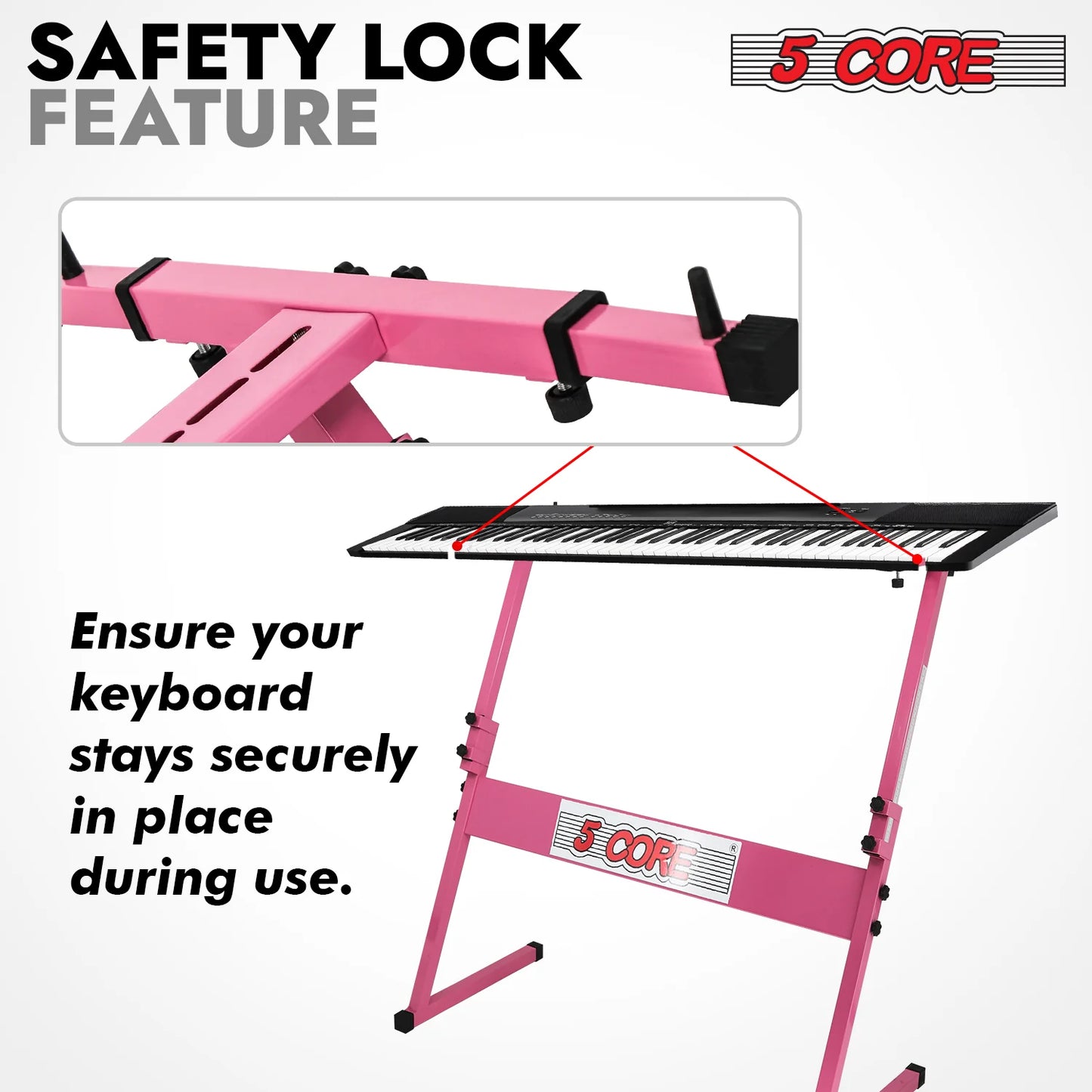5 Core Keyboard Stand Z Style Height Adjustable Sturdy Piano Riser Lift Holder Stands