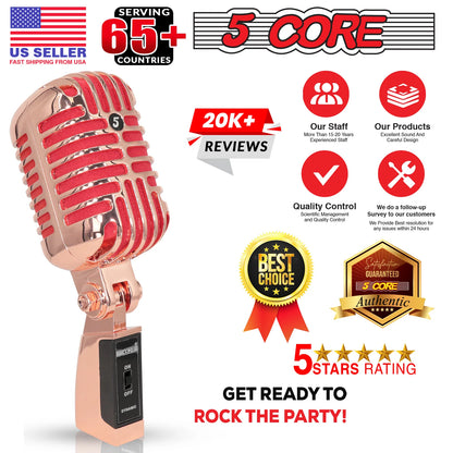5Core Vintage Microphone Classic Dynamic Professional XLR Studio Retro Style Mic COPPER